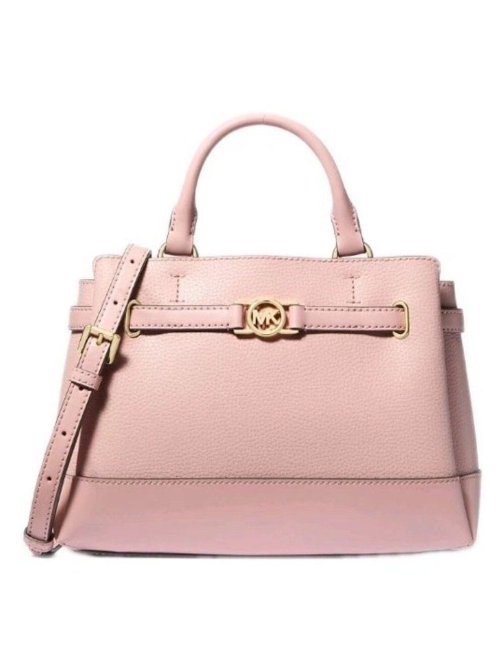Viral Michael Kors Reed Pink Pebbled Leather Satchel Crossbody NWOT $498 Classic - Picture 2 of 8